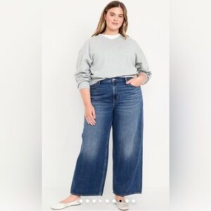 Old Navy High-Rise Blue Baggy Wide Leg Jeans - Size 18